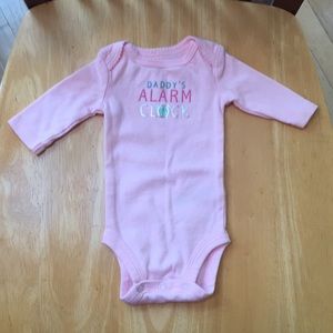 Like New! Pink onesie. "Daddy's Alarm Clock"